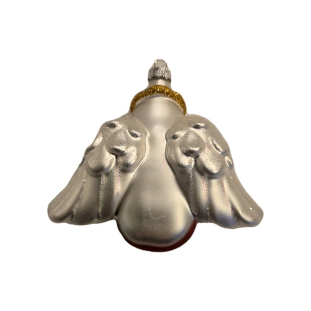 New Dog Paw W/ Wings All Dogs Go To Heaven Glass Christmas Tree Ornament Holiday - Picture 2 of 2